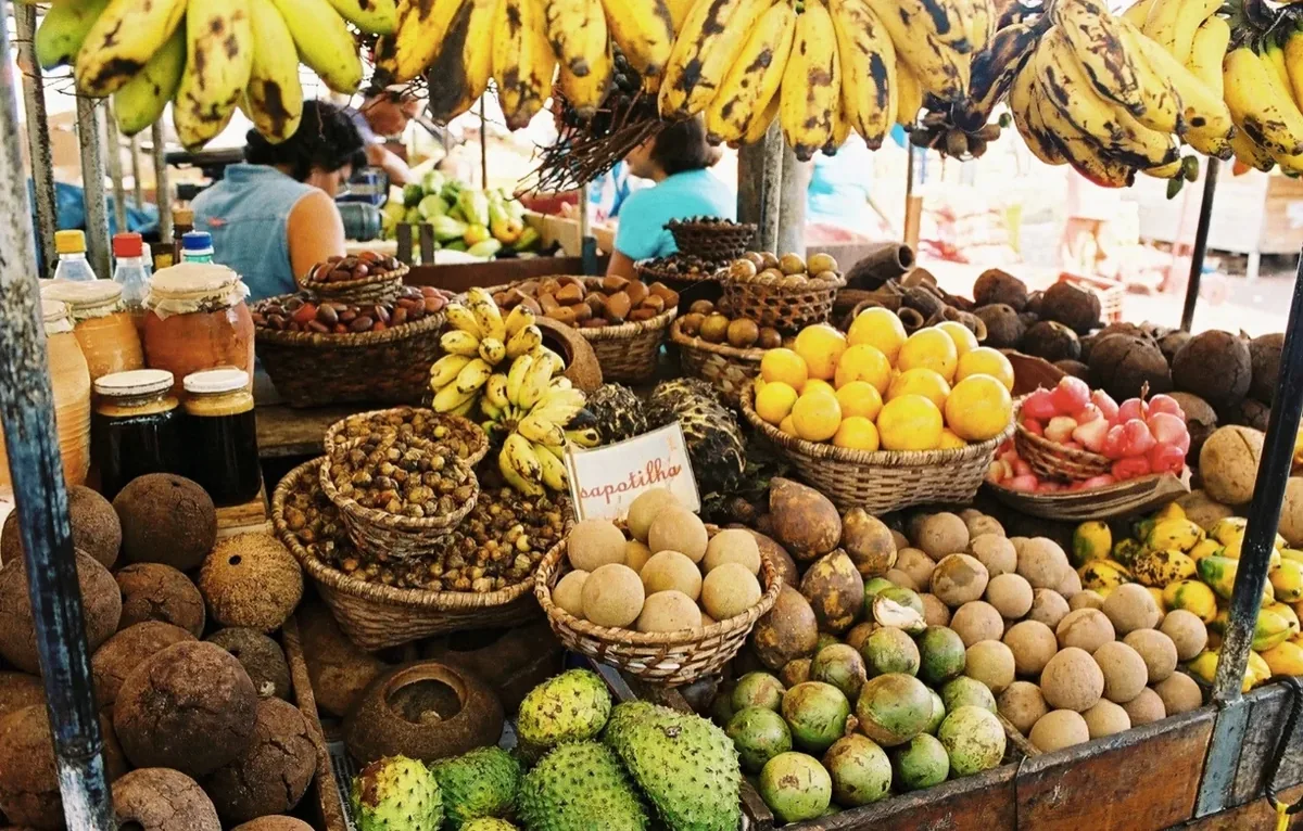 Fruit stall at a local market in Peru